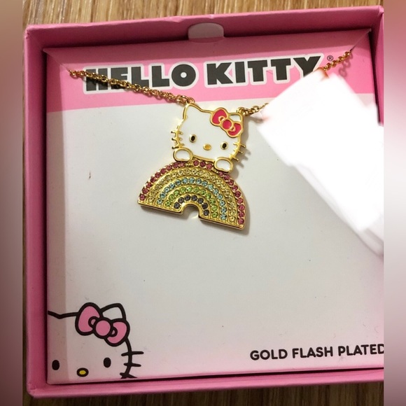 Hello Kitty gold plated hello kitty on a rainbow necklace new - Picture 8 of 8